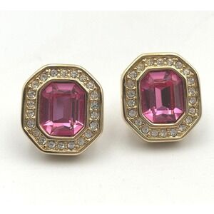 Vintage designer Swarovski earrings pink crystals "SAL" GLINDA Earring COQUETTE